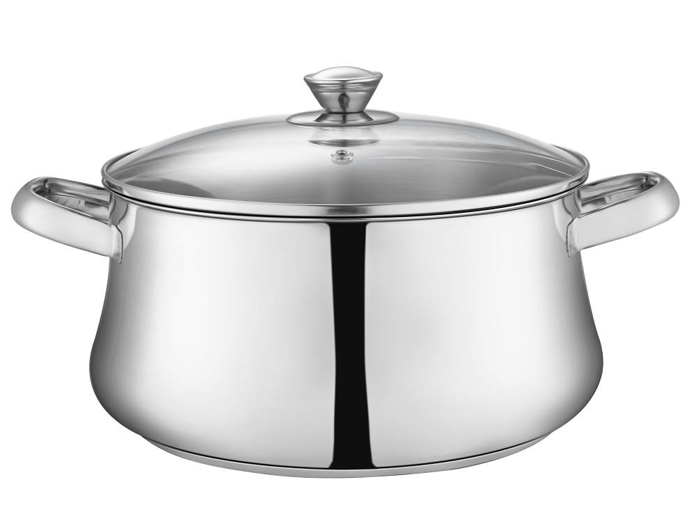 Zahran Stainless Steel Classic Stewpot Set With Glass Lid - Size 24,26,30 Zahran Stainless Steel Classic Stewpot Set With Glass Lid - Size 24,26,30